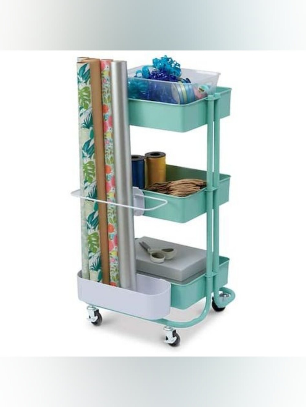 NIB Simply Tidy Gift Wrap Organizer Cart ACCESSORY- White- Crafty, DIY, Storage